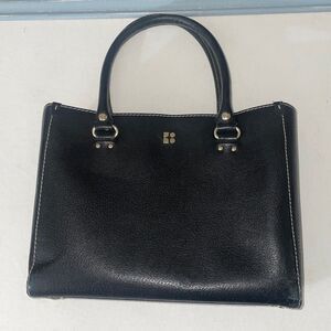 Kate Spade New York "Quinn" Black Leather Tote with Gold Hardware